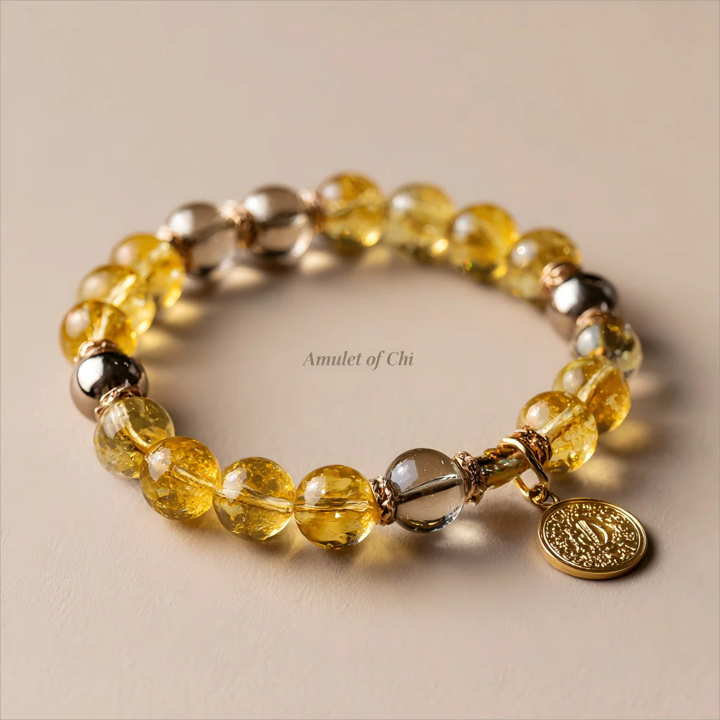 L'Empire Builder | Amulette en citrine et pyrite