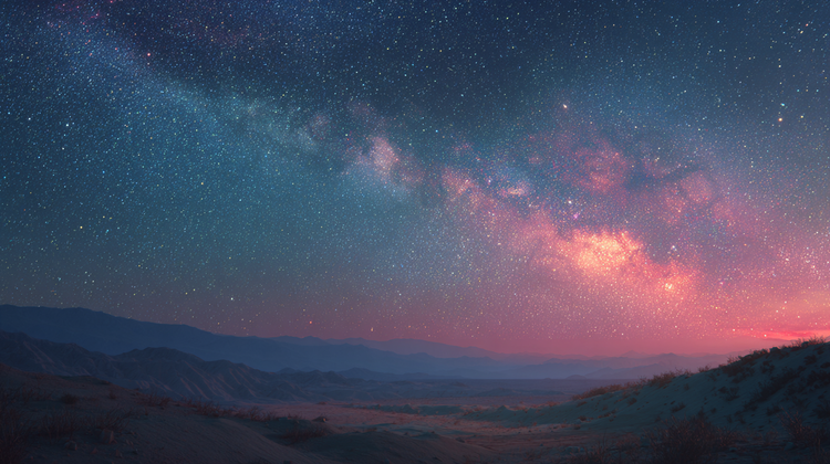 The vibrant Milky Way galaxy in a clear night sky, symbolizing the inspiration and infinite possibility of the Amulet of Chi creativity collection.