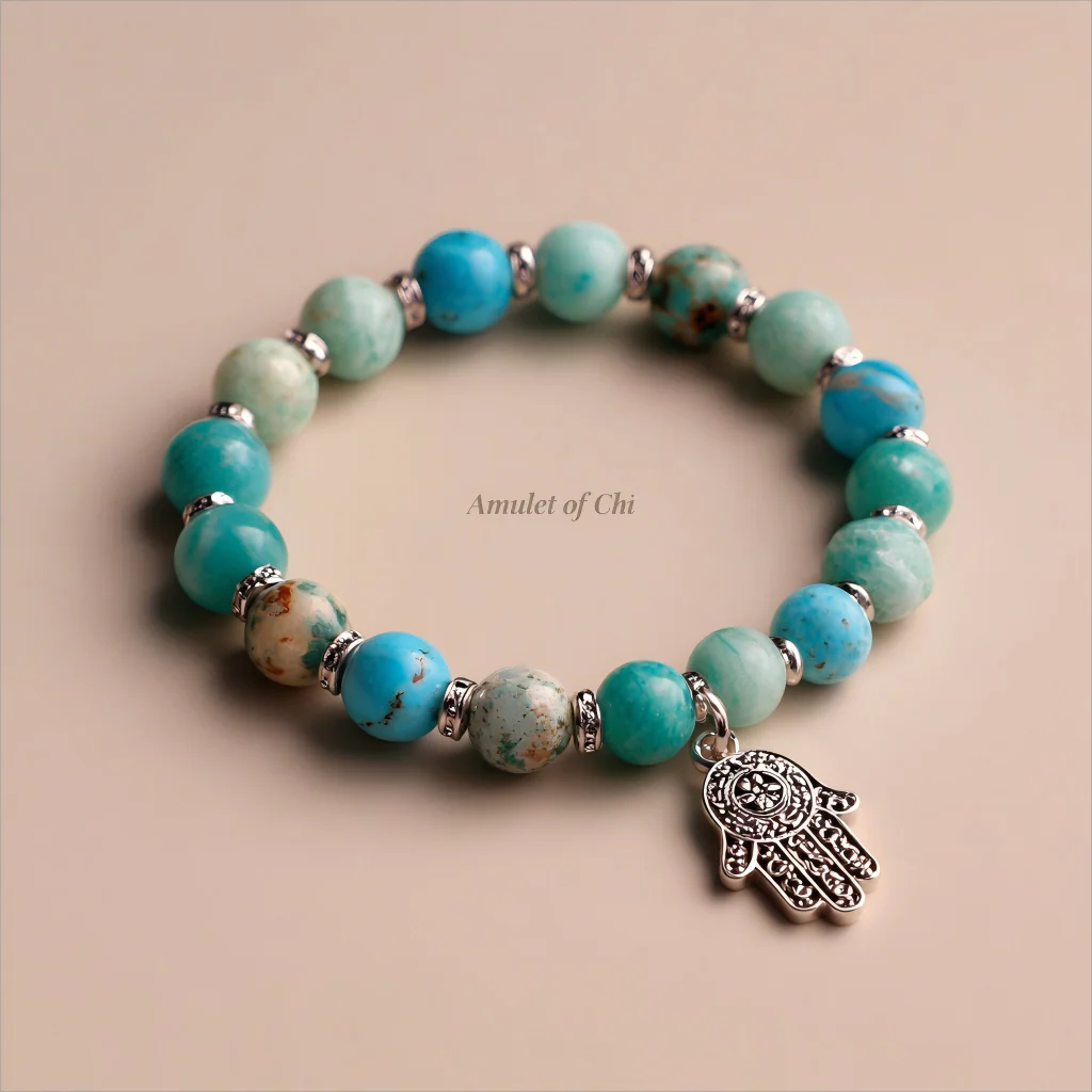 Gardien de l'âme | Amulette en amazonite et turquoise 