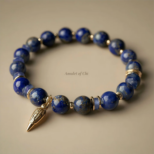 Le Pinceau Céleste | Amulette en lapis-lazuli et cyanite 