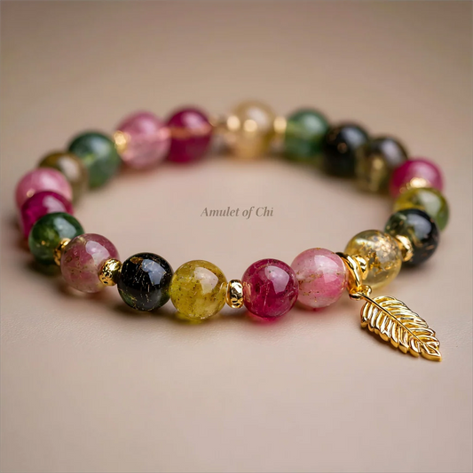 Le Champ de l'Abondance | Amulette en tourmaline arc-en-ciel